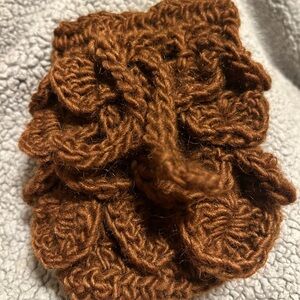 Crochet Pine Cone Drawstring Pouch